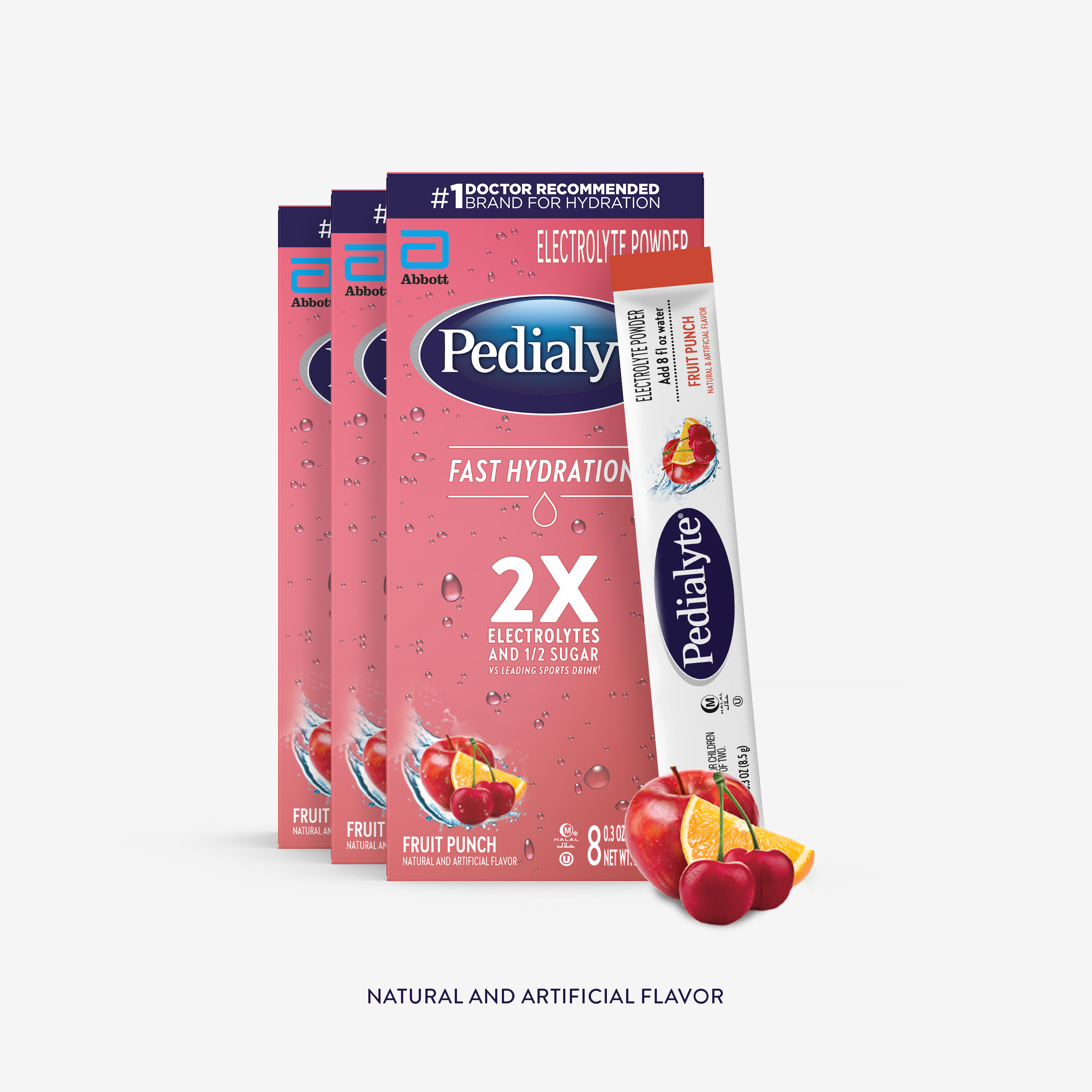 Fast Hydration Electrolyte Powder Packs in Fruit Punch