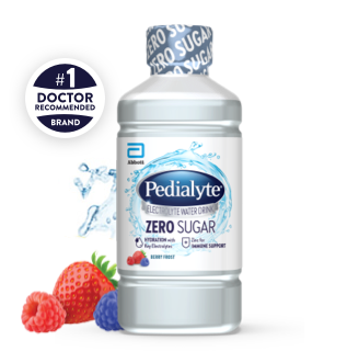 Pedialyte electrolyte water liter, berry frost.