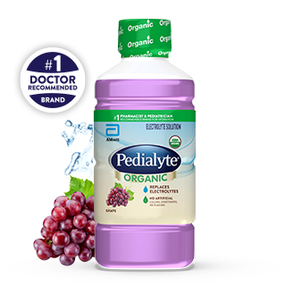 Pedialyte organic liter, grape, electrolyte solution.