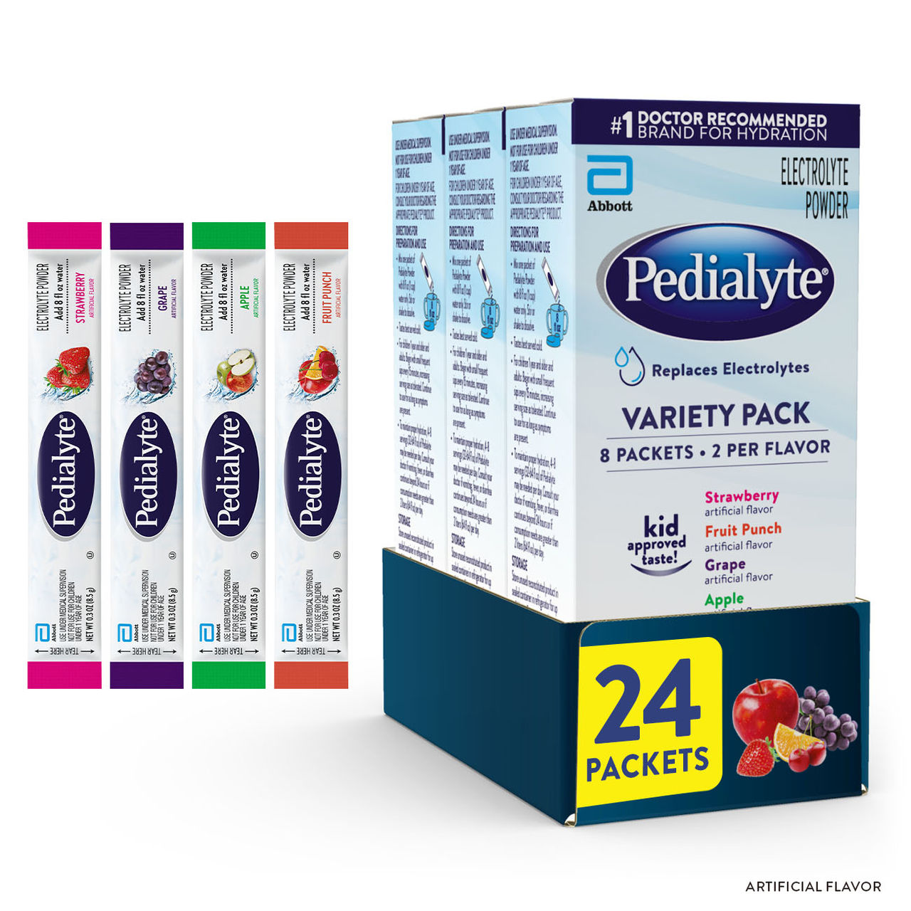 Pedialyte Powder Packs in Variety Pack, 24 Packets
