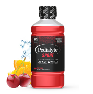 Pedialyte sport liter, fruit punch, electrolyte solution.